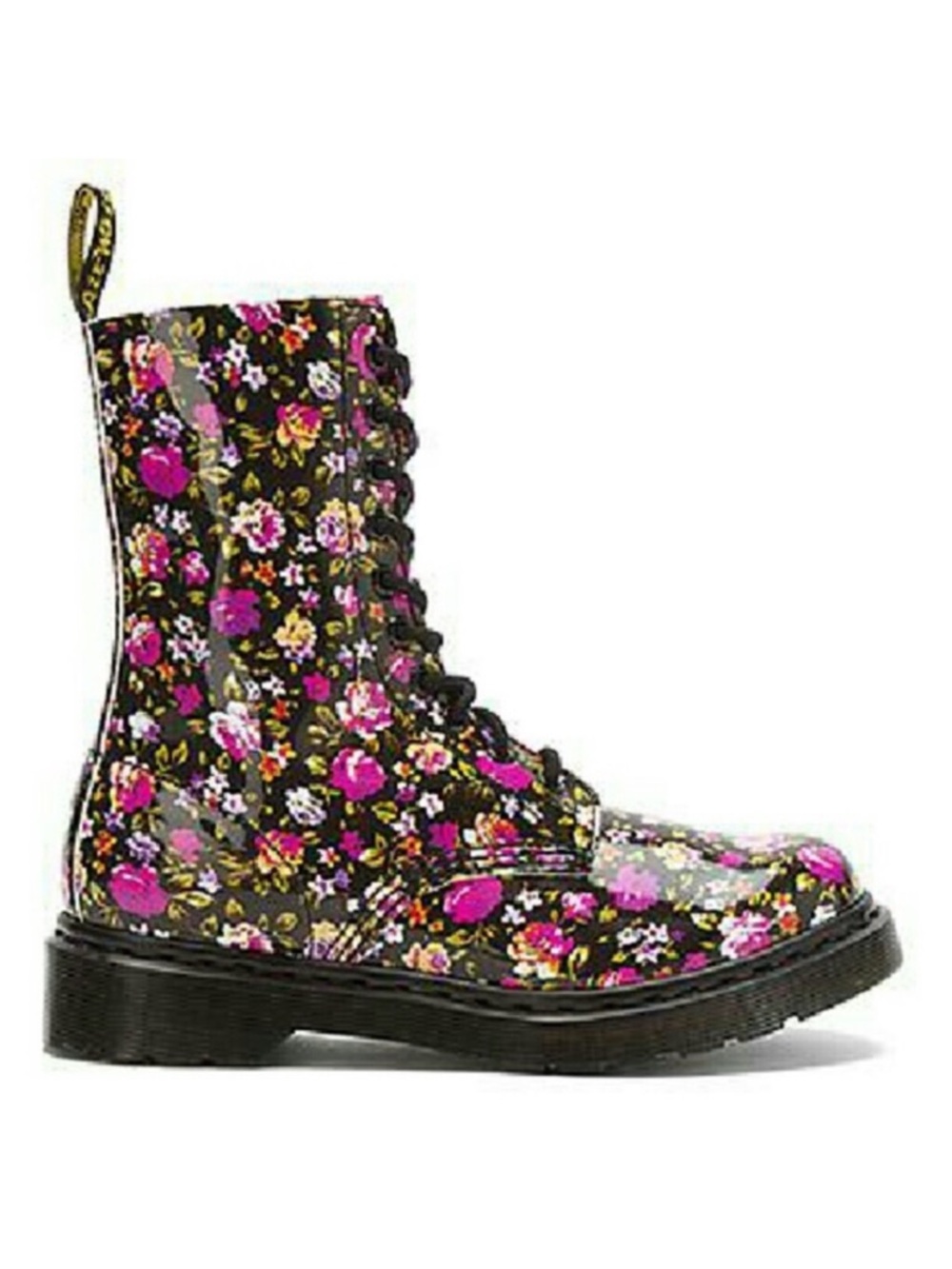 Dr. Martens Womens Simone Floral Leather Lace Up Combat Ankle Boots Rare Sz 10 - Picture 5 of 12